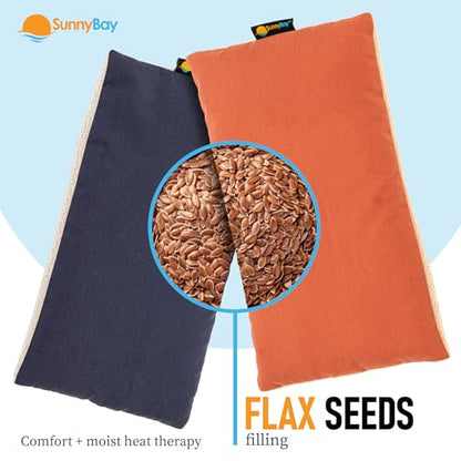 SunnyBay Microwavable Neck and Shoulder Heating Pad, 6x11 Inches, 2 Pack - color: Navy Blue and Persimmon