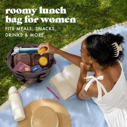 Fit & Fresh Remi Neoprene Lunch Bag for Women w/Ice Pack & Containers - color: Chocolate Feline Fine, size: One Size