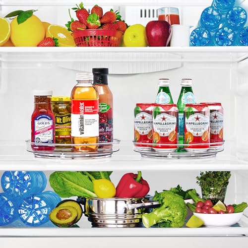 Sorbus Lazy Susan Organizer, Clear Turntable Organizer (Flat 2 Pack) - size: Flat