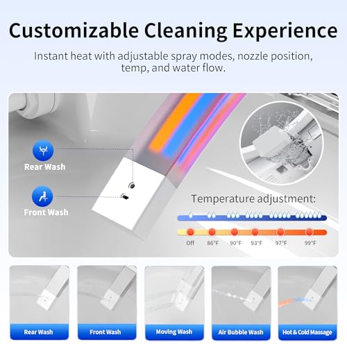 DeerValley Bidet Toilet, 1000g MaP Auto Flush, Foam Shield, ADA Seat Height - color: Solid White