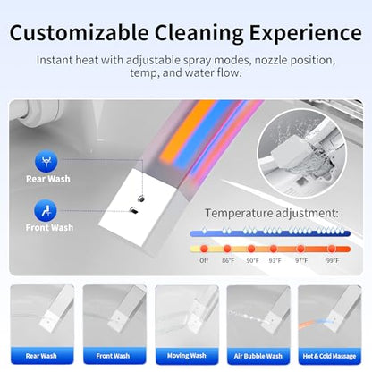 DeerValley Bidet Toilet, 1000g MaP Auto Flush, Foam Shield, ADA Seat Height - color: Solid White