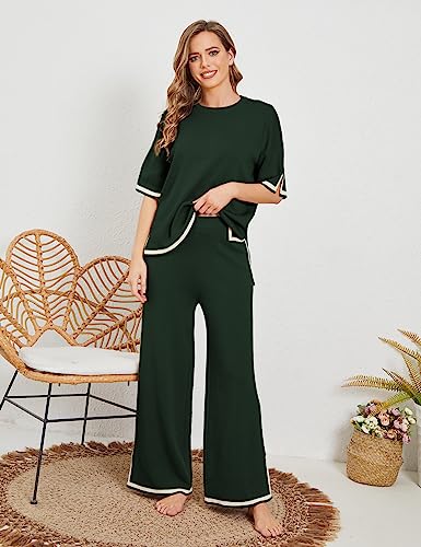 Tanming Women's Sweater Sets 2 Piece Lounge Set Tracksuits - color: Army Green, size: Small