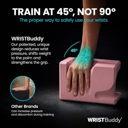 WRISTBuddy® Yoga Blocks 2 Pack, High Density Non-Slip, Hand-Shaped Design - color: Blush Pink