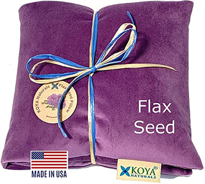 KOYA Naturals Soft Velvet Flax Seed Microwave Pillow - color: Purple