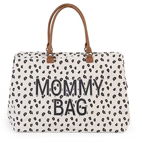 Childhome The Original Mommy Baby Travel Bag, Large Baby Diaper Bag, Hospital Bag, Tote Bag, Pregnancy Must Haves (Canvas Leopard) - style: Mommycanvasleo