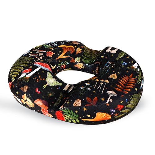 Donut Pillow for Hemorrhoids Seat Cushion for Tailbone Pain Relief - color: Mushroom