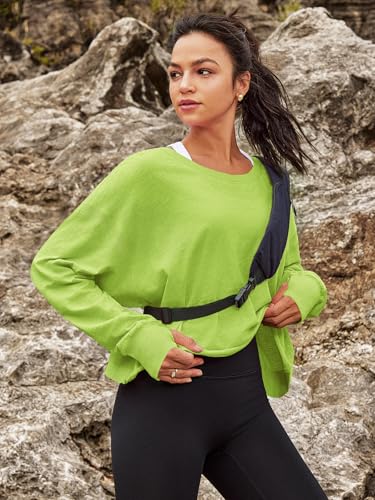 Panadila Womens Open Back Workout Tops Long Sleeve Shirts - color: Avocado Green, size: Medium