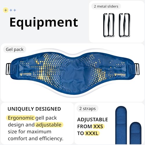 FIGHTECH Reusable Hot and Cold Gel Ice Pack - Back, Large 24 x 7, Adjustable