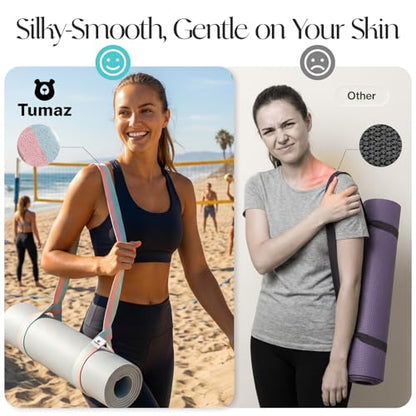 Tumaz Yoga Mat Strap Adjustable Carrier for All Yoga Mats, 2 Sizes - color: 01. Candy, size: 85 IN