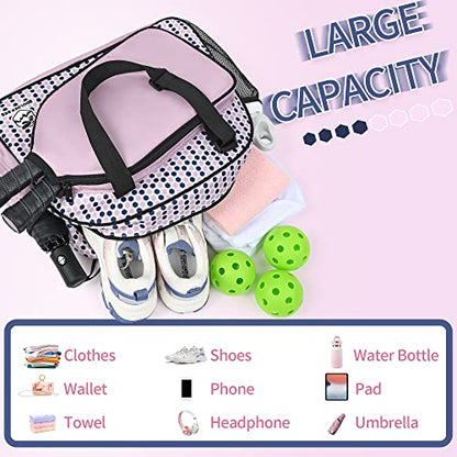 Boulder Bee Pickleball Tote Bag for Women with Paddle Holder - color: Pink Done