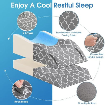CloudBliss Leg Elevation Pillows for After Surgery, Wedge Pillow, Grey - size: Single Leg