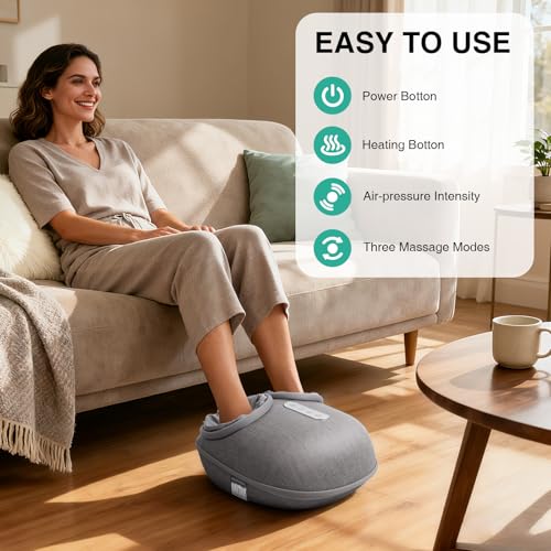 Medcursor Foot Massager with Heat, Shiatsu Deep Kneading - color: Grey