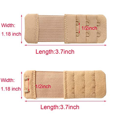 SAMGU Women's Bra Extenders 2 Hook/3 Hook/4 Hook/5 Hook/6 Hook Soft Stretchy - color: 2 Hook 1/2" & 3 Hook 3/4" & 4 Hook 3/4"