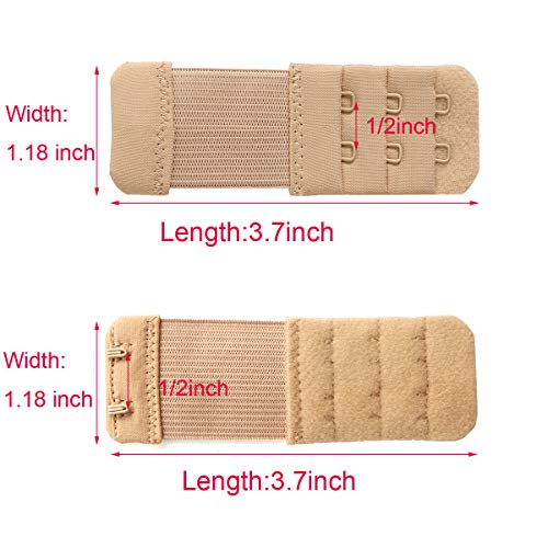 SAMGU Women's Bra Extenders 2 Hook/3 Hook/4 Hook/5 Hook/6 Hook Soft Stretchy - color: 2 Hook 1/2 Inch, White Color