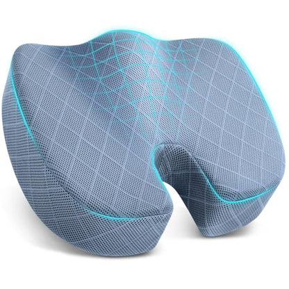 TushGuard Memory Foam Office Chair Seat Cushion - Light Blue, XX-Large - color: Light Blue, size: XX-Large