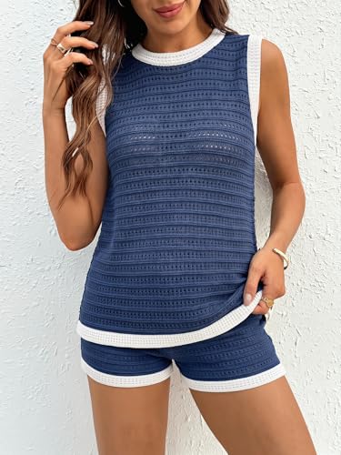SOLY HUX Women's Maternity Striped Knit 2 Piece Outfits - color: Blue, size: Small