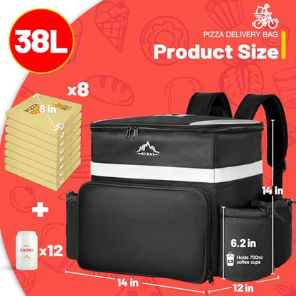 GoHimal Food Delivery Backpack Delivery Bags for Uber Eats DoorDash Black - color: Black