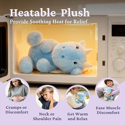 IKASA Microwavable Stuffed Animal Dragon Plush,Heating Weighted 1.5 lbs - color: Blue Dragon