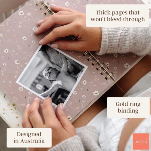 Peachly Pregnancy Journal for First Time Moms - Linen Memory Book (Sage) - color: Sage