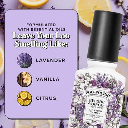 Poo~Pourri Lavender Vanilla, Lavender + Vanilla + Citrus, Before-You-Go Toilet Spray, 2 Oz - size: 2 Fl Oz (Pack of 1)