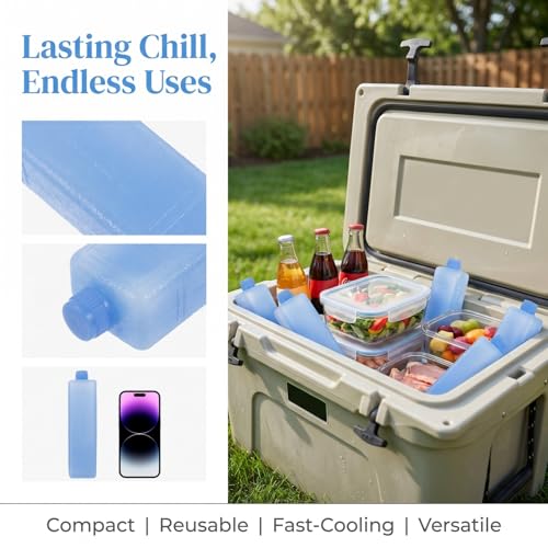 Housoutil Reusable Ice Packs, 12 Pack for Coolers and Lunch Bags