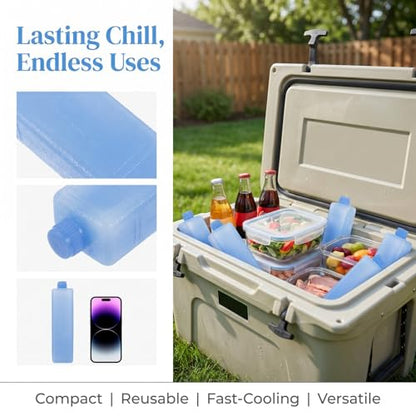 Housoutil Reusable Ice Packs, 12 Pack for Coolers and Lunch Bags
