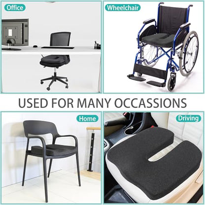 Larger Seat Cushion for Office Chair,10-Inch Extended U-Cutout