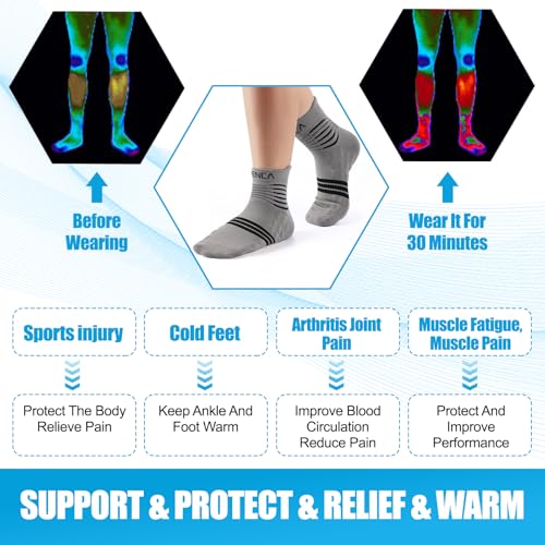 NEENCA Professional Compression Socks for Women Men Circulation, 20-30 mmHg - color: Gray Black, size: Small