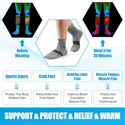 NEENCA Professional Compression Socks for Women Men Circulation, 20-30 mmHg - color: Gray Black, size: Small