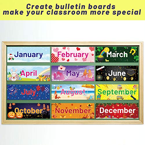 Fancy Land 12 Months of The Year Headers Bulletin Board Set Cutouts Posters