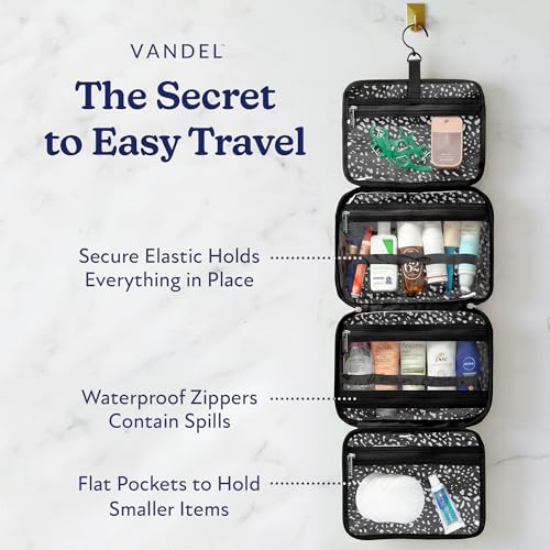 VANDEL Waterproof Hanging Toiletry Bag [TSA-Approved] Cosmet Travel Bag - color: White Leopard