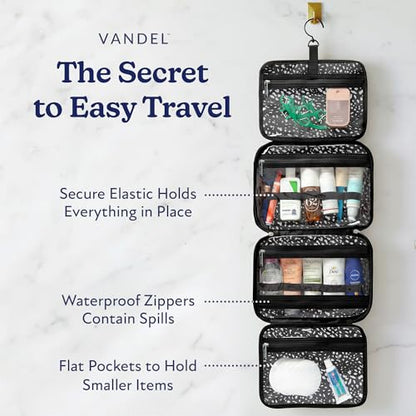 VANDEL Waterproof Hanging Toiletry Bag [TSA-Approved] Cosmet Travel Bag - color: White Leopard