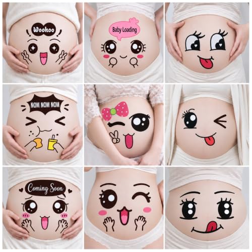 Pregnancy Belly Stickers for Maternity Photos (Happy) - style: Happy