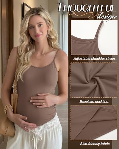 3 Pack Womens Maternity Nursing Camisoles - color: Gray Green, Coffee, Black, size: Small