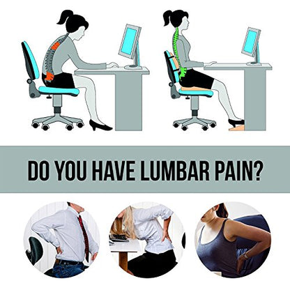 Bookishbunny Premium Memory Foam Lumbar Support Cushion Pillow (LightBlue) - color: Lightblue