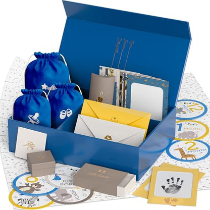 Baby Keepsake Box, Gift for New Parents and Expecting Mom, Baby Memory Box - color: Blue