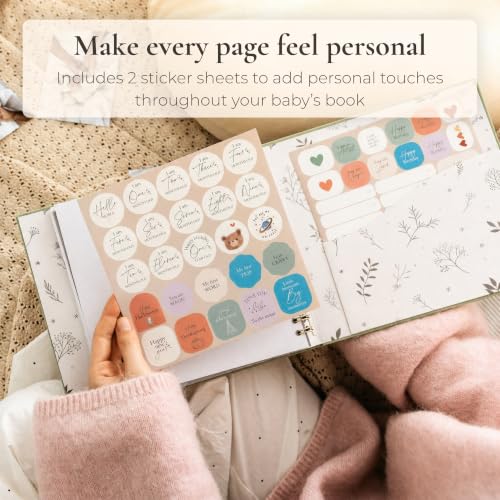 Baby Memory Book from Pregnancy to Age 5, Baby Book Keepsake, Light Grey - color: Light Grey