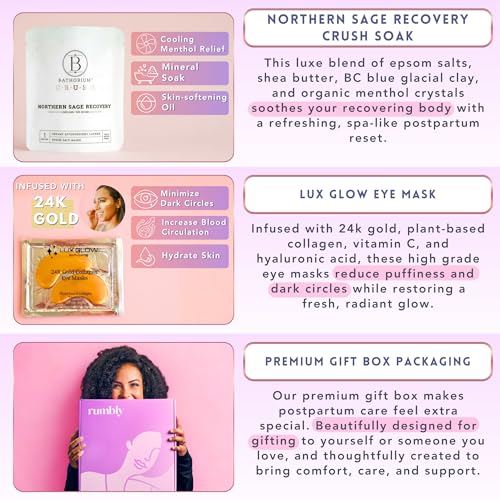 Postpartum Essentials Box, 6 Piece Gift Set for New Moms - size: Postpartum