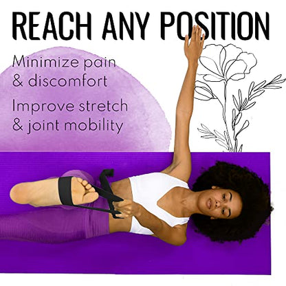 TECEUM 2 IN 1 Yoga & Mat Strap for Stretching – Cotton – 6/8/10 ft - color: Black, size: 6 ft