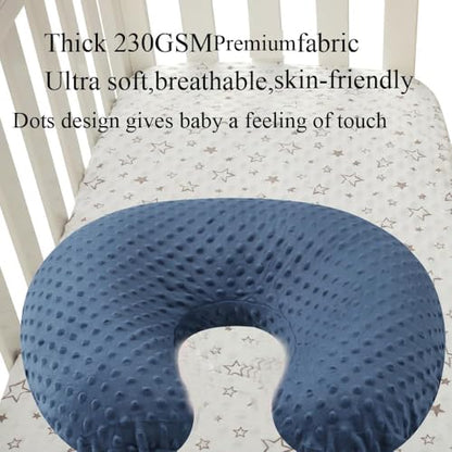 Dot Nursing Pillow Cover Set 2 Pack Compatible with Boppy Pillow - color: Grey & Navy