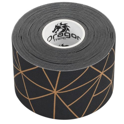 Dragon Tape Copper Infused Kinesiology Tape, Black, Single Roll - color: Black, size: Single Roll