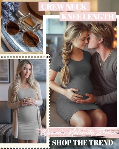 Riyiper 3 Pack Womens Maternity Short Sleeve Dresses - color: Black, Light Gray, Dark Gray, size: Small