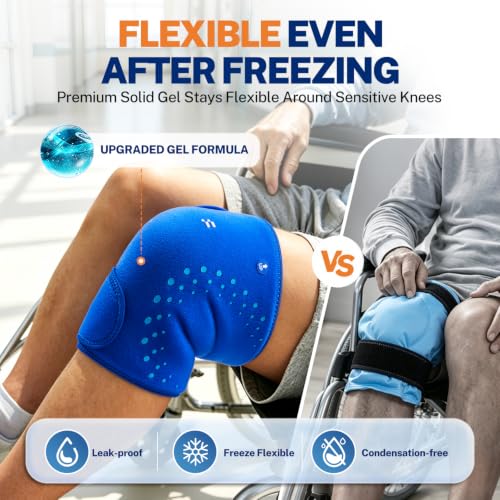 Knee Ice Pack Wrap, Long-Lasting Cold Compression for Knee Pain Relief