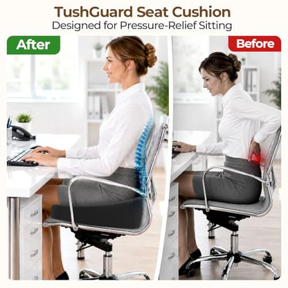 TushGuard Donut Pillow Seat Cushion Memory Foam Lifting Cushions, Black - color: Black