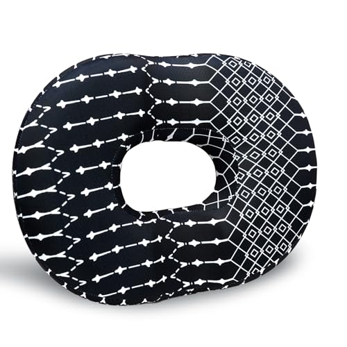 Donut Pillow for Hemorrhoids Seat Cushion for Tailbone Pain Relief - color: Black