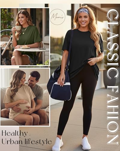 3 Pack Women's Oversize Nursing Tops - color: Khaki, White, Army Green, size: X-Large