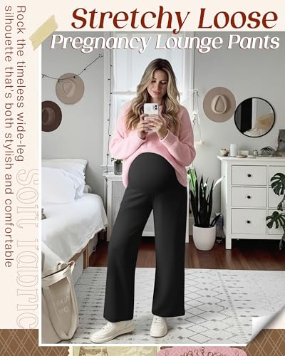 3 Pack Women's Maternity Lounge Pants Soft Sweatpants - color: Army Green, Light Heather Gray, Black, size: Medium