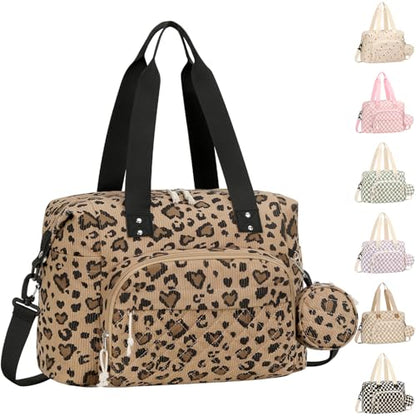 Tenot Diaper Bag Tote, Baby Bag with Pacifier Case, Leopard Print - color: Leopard Print