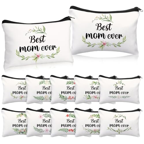 Tallew 10 Pcs Best Mom Ever Makeup Bags Gifts, Greenery - style: Greenery
