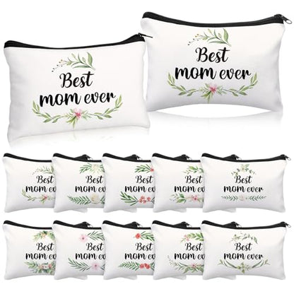 Tallew 10 Pcs Best Mom Ever Makeup Bags Gifts, Greenery - style: Greenery
